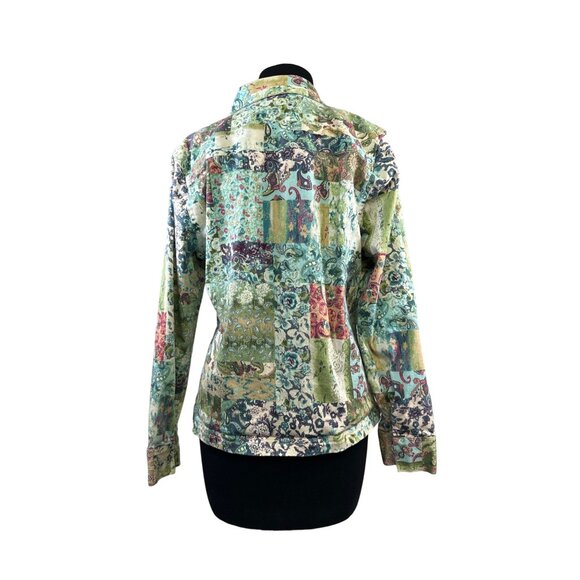 Christopher & Banks Multicolor Stretch Cotton Long Sleeve Shirt Jacket L - Picture 5 of 7